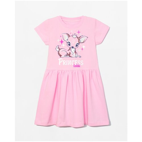 Платье для девочки LOKKI Розовый Princess для прогулок и детского сада рост 116