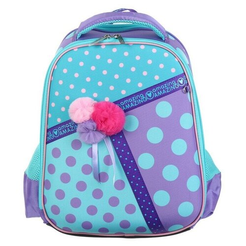 фото Рюкзак каркасный hatber ergonomic plus 38 х 29 х 6, для девочки amazing, бирюзовый