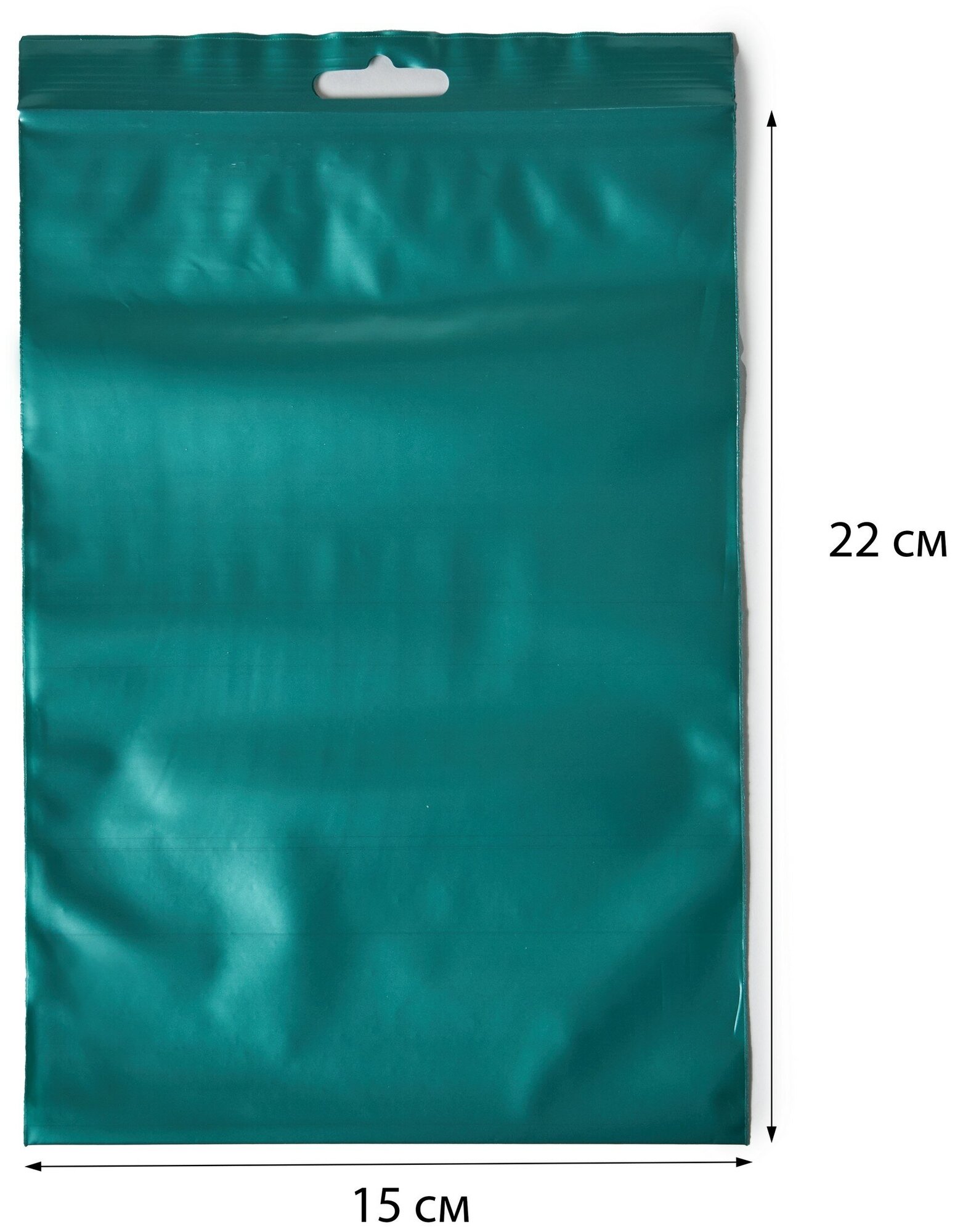 Пакет с замком Zip-Lock (Зип лок), 15х22 см, 60 мкм, с европодвесом, сверхпрочный, зеленый металлик, 100 шт. - фотография № 4