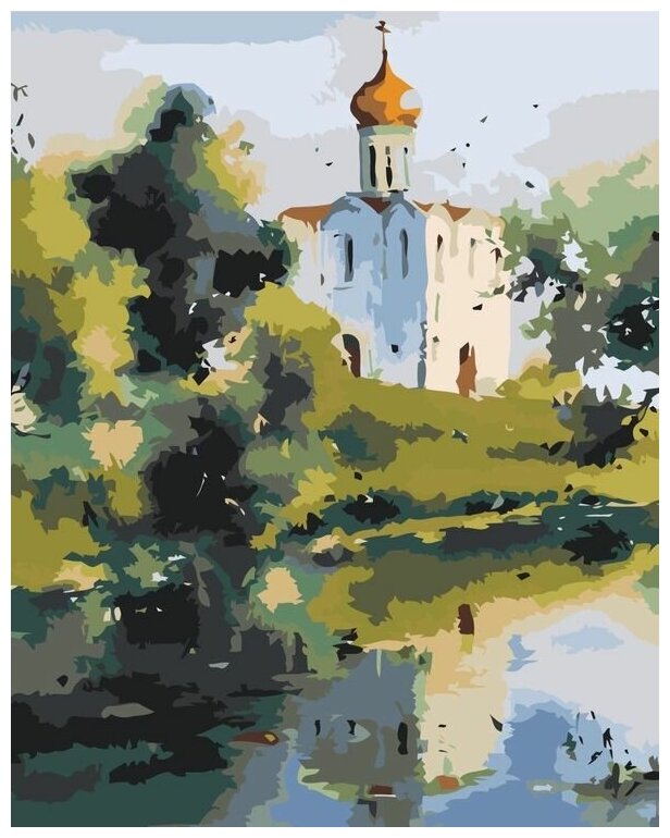 Картина по номерам "Вид на церковь", 50x40 см
