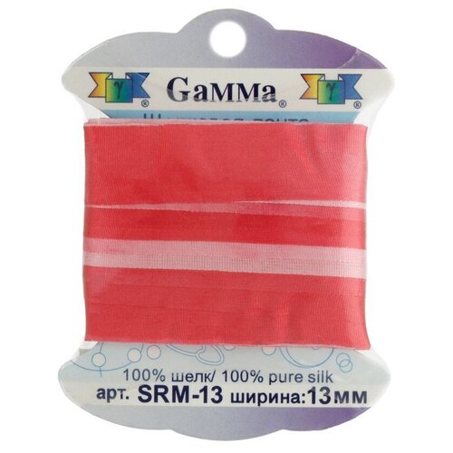 Лента Gamma шелковая SRM-13 13 мм 9.1 м ±0.5 м M018 бл. розовый/розовый лента gamma шелковая srm 4 4 мм 9 1 м ±0 5 м m018 бл розовый розовый