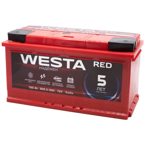 Аккумулятор автомобильный WESTA RED 100 А.ч. (900А) прямая полярность
