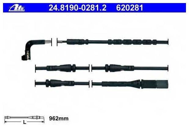Ate1 ATE Датчик износа колодок задних ATE 24819002812