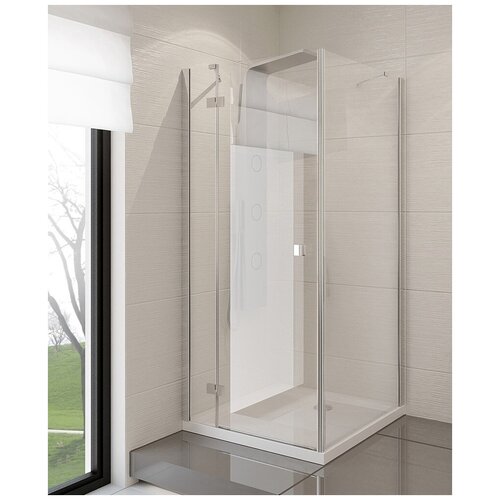 Ограждение душевое угловое с распашной дверью NEW TRENDY MODENA L EXK-1028/EXK-1012L хр 800x900x1900