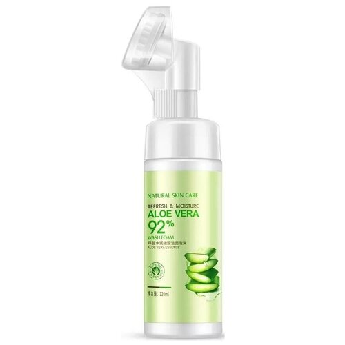 Rorec Пенка для умывания с щеточкой Алоэ вера Refreshing Moisturizing Aloe Essence, 120мл