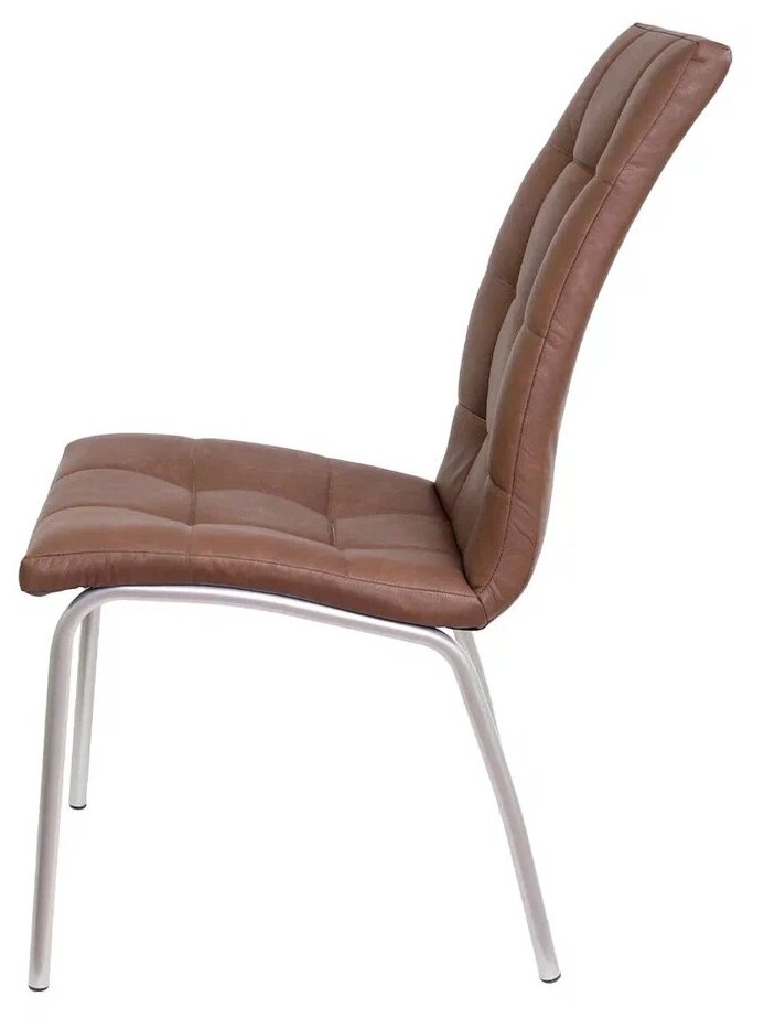 Кухонный стул, СтолБери, Сохо, кожзам светло-коричневый, металлокаркас серый - фотография № 2