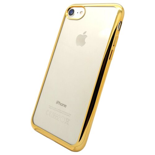 Чехол силиконовый для Apple iPhone 7/8/SE 2020 - Прозрачный/Золотой