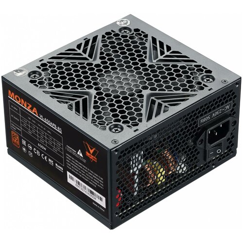 фото Блок питания formula atx 650w monza vl-650apb-85 80+ bronze (24+4+4pin) apfc 120 mm fan 7xsata rtl