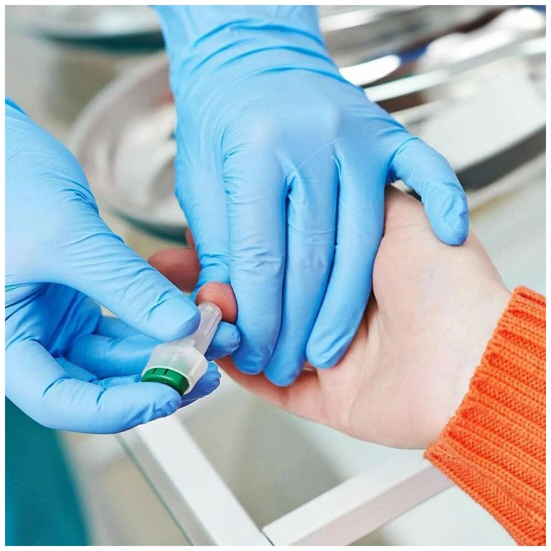 Автоматический ланцет Prolance для прокола пальца для анализов где требуется капиллярная кровь, зеленый, глубина прокола 1,8 мм, 10 шт.