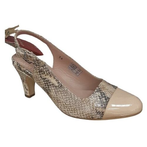 Туфли PieSanto женские (арт 8221) открытые светло-бежевые из лаковой натуральной кожи, размер 38