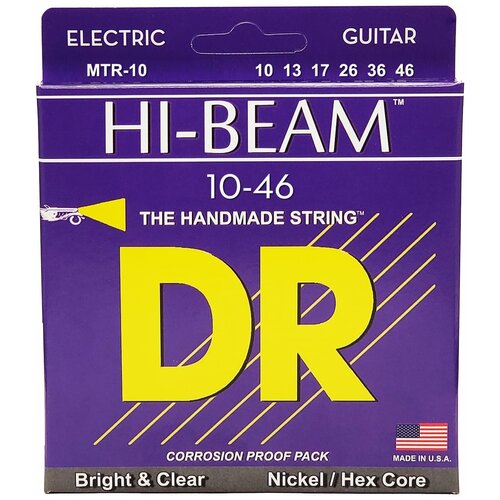 Струны для электрогитары DR String MTR-10 HI-BEAM струны для электрогитары dr hi beam mtr 10 medium 10 46