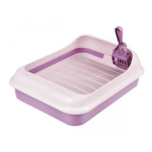 фото Набор: туалет+совок "феликс" для кошек, 45 x 35 x 15 см, фиолетовый zoo plast