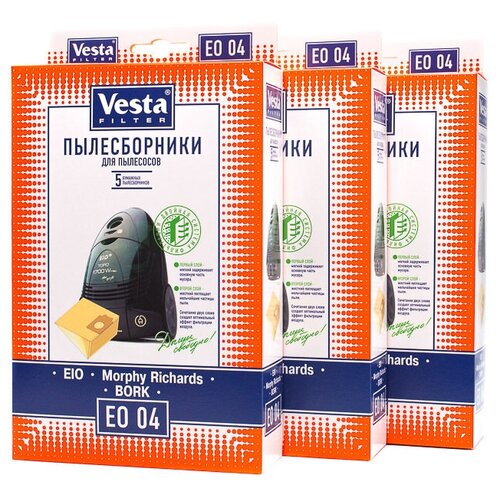 Vesta filter EO 04 XXl-Pack комплект пылесборников, 15 шт комплект пылесборников vesta filter rw 04 s