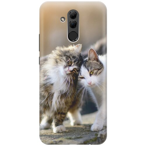фото Силиконовый чехол на huawei mate 20 lite / хуавей мейт 20 лайт с принтом "ласкающиеся кошечки gosso