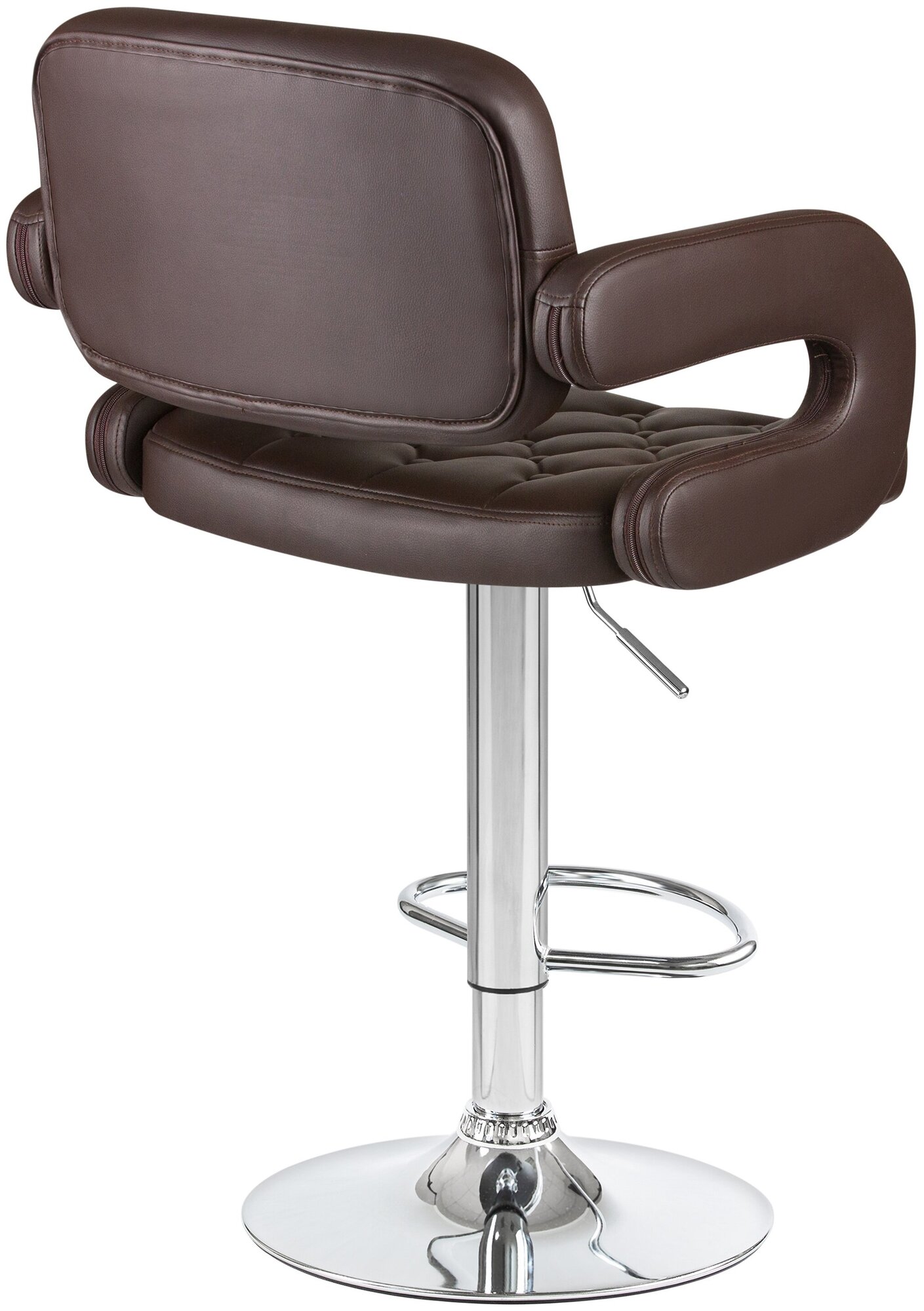 Барный стул Tiesto LM-3460 цвет сиденья коричневый, цвет основания хром - фотография № 4