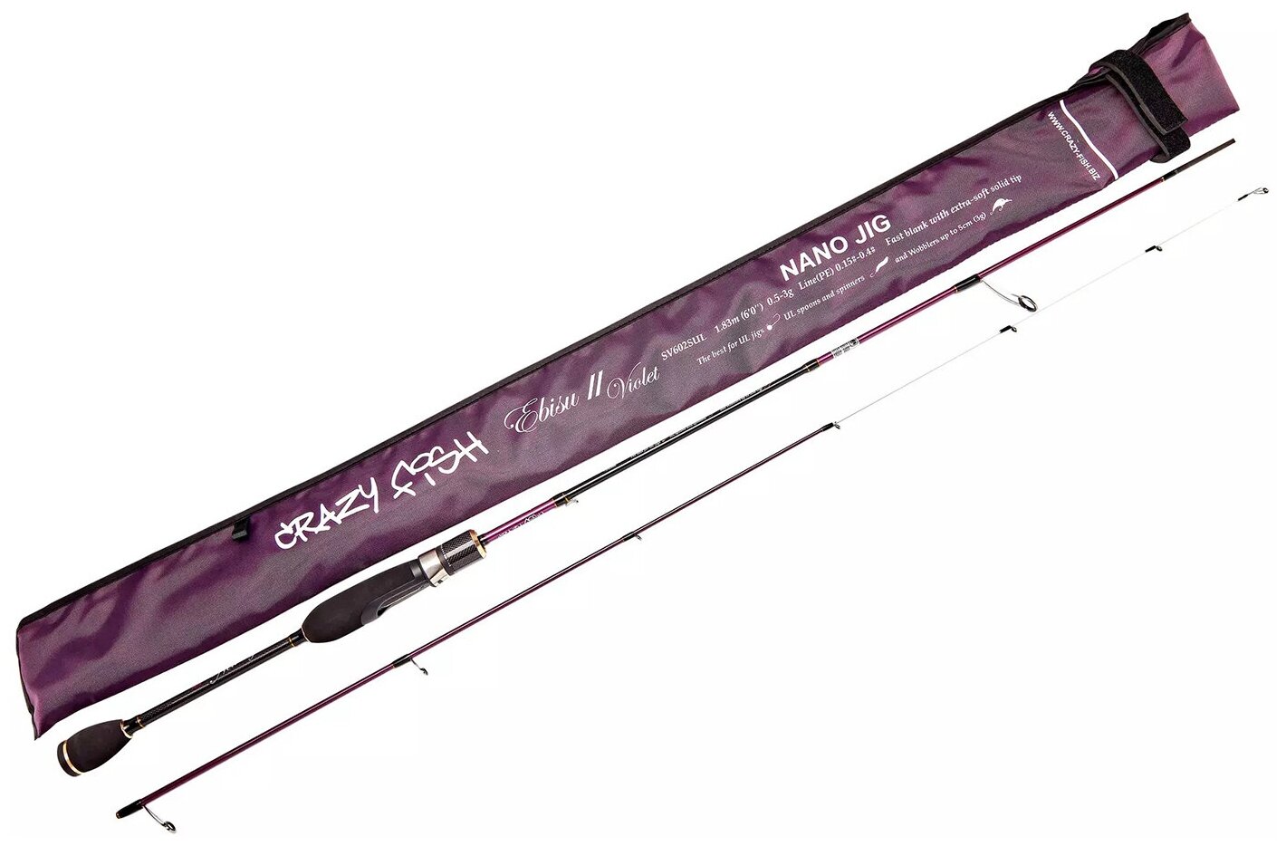 Спиннинг Crazy Fish EBISU VIOLET II 6'0" (1.83 м 0.5-3.0 гр) Fast, SV 602 SUL-Violet new