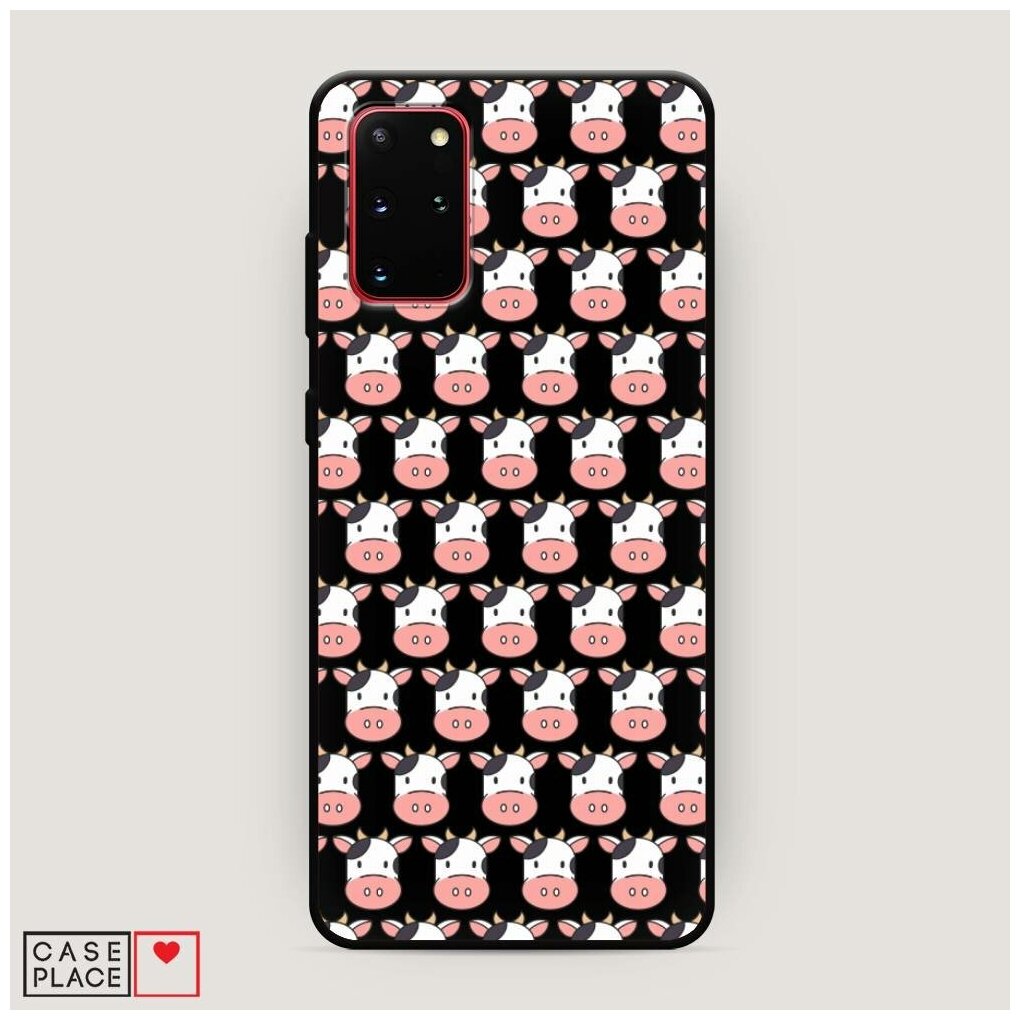Матовый силиконовый чехол "Too much cows" на Samsung Galaxy S20 + / Самсунг Галакси S20 Плюс