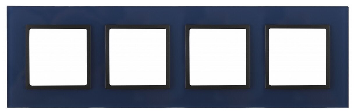 ЭРА 14-5104-29 ЭРА Рамка на 4 поста стекло Эра Elegance синий+антр (5/25/900)