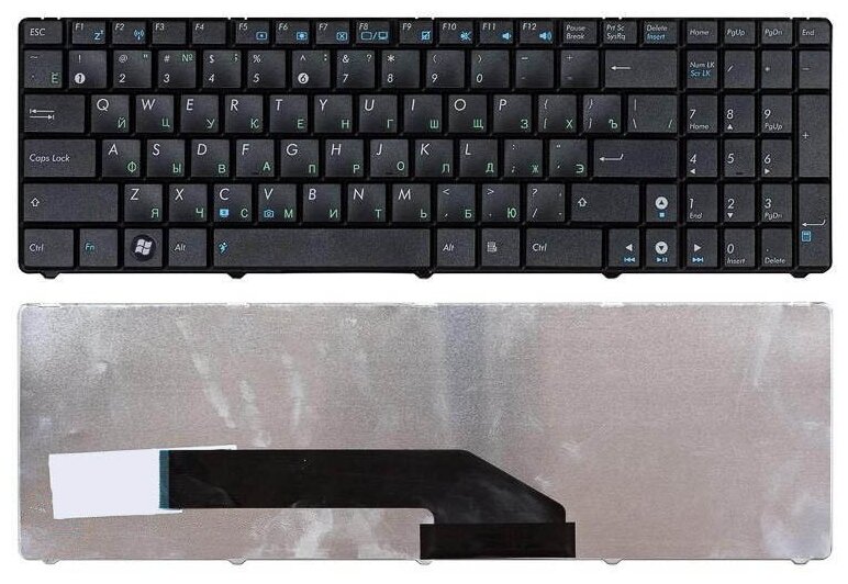 Клавиатура для ноутбука Asus K50 K60 K70 черная без рамки