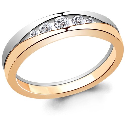 фото Золотое кольцо aquamarine 961511к с бриллиантом diamant-online