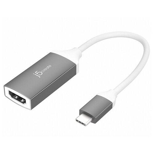 переходник usb type c hdmi usb 3 0 0 21м j5create jcd372 круглый серый Аксессуар j5create USB Type-C - HDMI 4K JCA153G