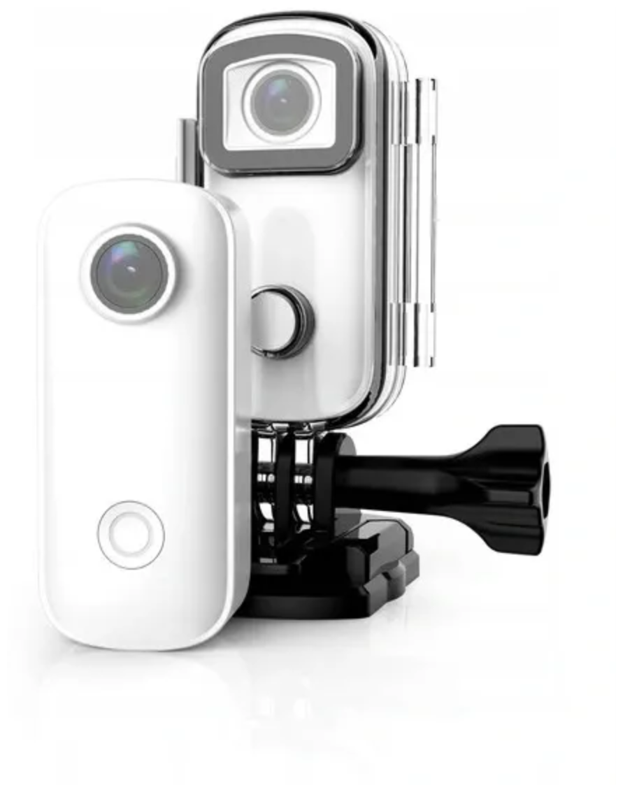 Экшн-камера KUPLACE Мини / Мини SJCAM C100+ / Action camera SJCAM C100+ / Камера с функцией замедленного действия / Экшн камера для съемки под водой / Экшн камера с различными креплениями и водонепроницаемым боксом