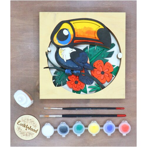 Многослойная деревянная раскраска - панно EVIKWOOD 