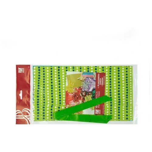 фото Набор для упаковки, "тренд №11", крафт пакеты 180 х 310 мм, банты 19/80 мм, 4 шт., микс 3929069 bolis