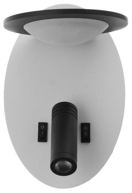 Бра 85106/2 LED 5+3Вт 4000К USB белый-черный 13х15х20 см