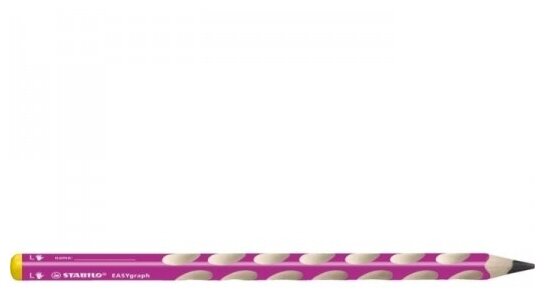 Stabilo Чернографитовый карандаш "EasyGraph" с насечками для левшей, розовый корпус, твёрдость HB