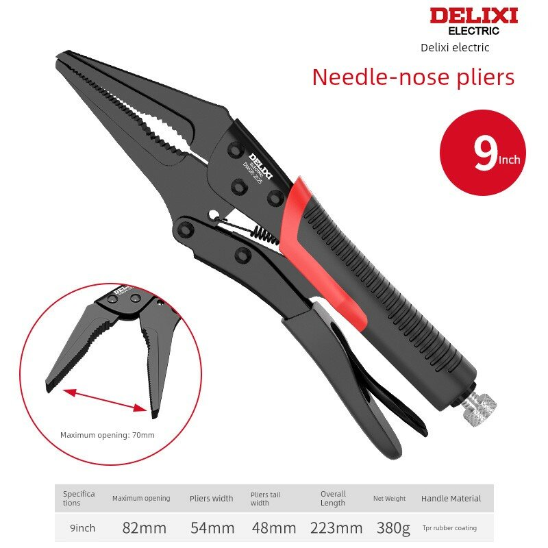 Delixi 9-дюймовые тонкие клещи промышленного класса регулируемое давление ручной фиксированный многофункциональный