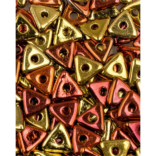 Стеклянные чешские бусины, Tri-bead, 4 мм, цвет Jet California Gold Rush, 5 грамм (около 145 шт.)