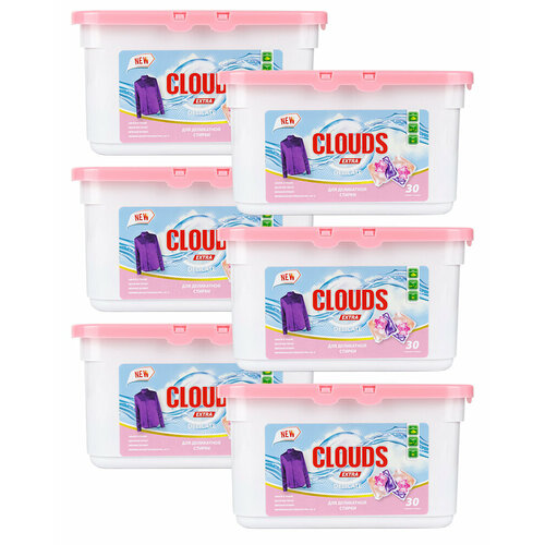 CLOUDS Delicate Капсулы для деликатной стирки Сакура и роза (10 г х 30) 300 гр. - 6 уп.