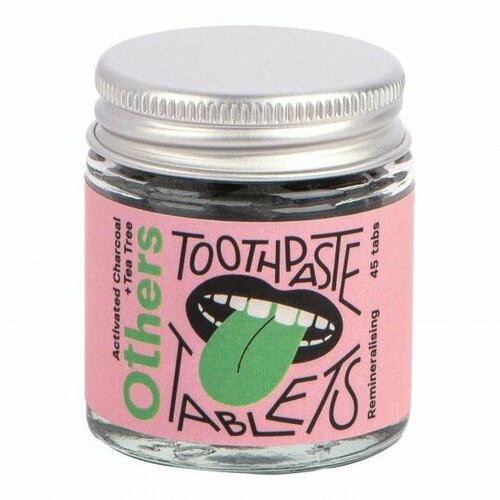 Others зубная паста в виде таблеток Activated Charcoal+Tea tree с маслом чайного дерева и активированным углем 45 шт. (из Эстонии)