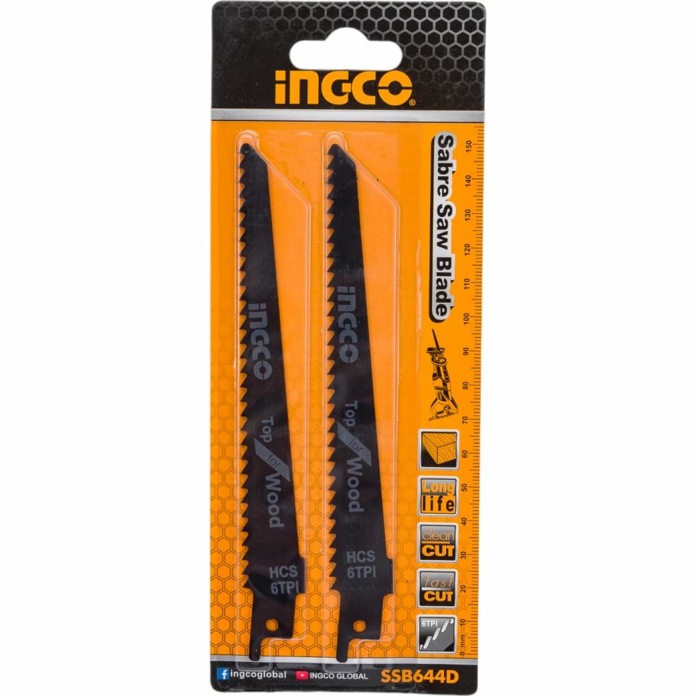 фото Набор полотен по дереву для сабельной пилы INGCO SSB644D