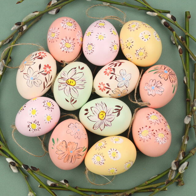 Kaemingk Пасхальные украшения Яйца Sunny Easter 6 см, 12 шт, натуральные 808281