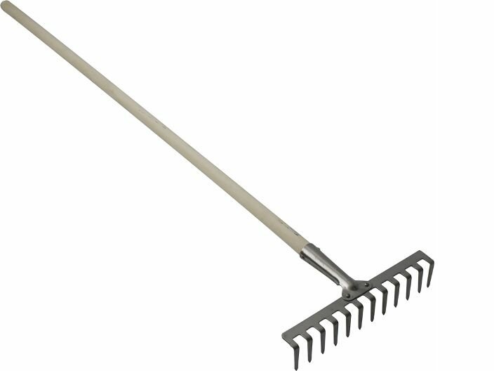 Грабли прямые зубья с деревянным черенком ГП-12 ДС