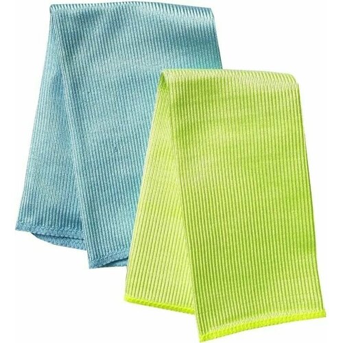 GlossHome Салфетки для стекол и зеркал, микрофибра, 30х30 см, 2 шт в уп.