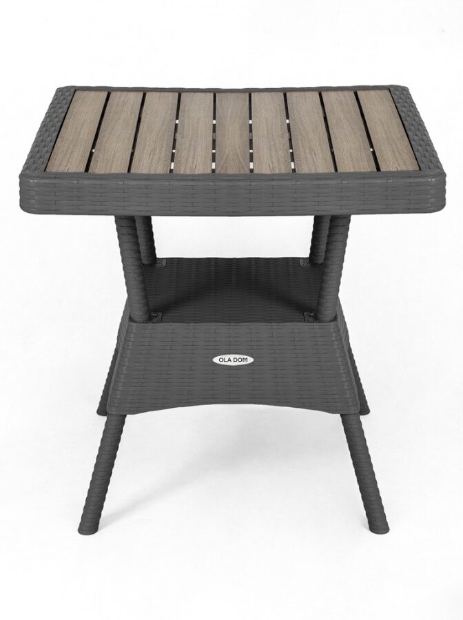 фото Стол пластиковый квадратный Мебельторг Ola Dom Антрацит