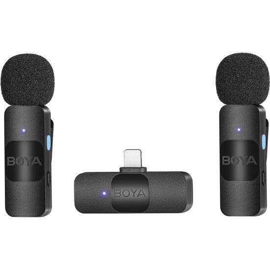 Беспроводной микрофон Boya BY-V2 двухканальный с Lightning разъёмом