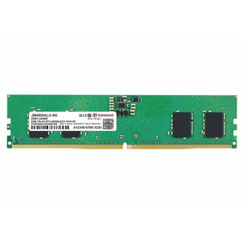 Модуль памяти Transcend 8GB U-DIMM DDR5, 4800МГц, 1Rx16 CL40 1.1V модуль памяти transcend модуль памяти transcend 8gb jm ddr4 2666mhz u dimm 1rx16 1gx16 cl19 1 2v