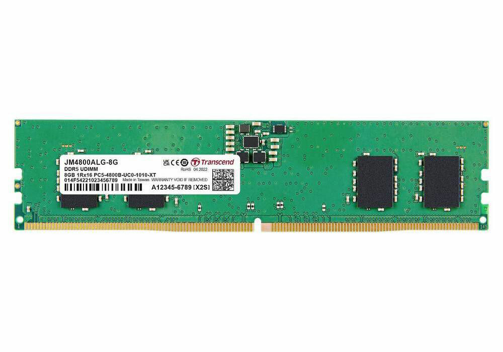 Модуль памяти Transcend 8GB U-DIMM DDR5, 4800МГц, 1Rx16 CL40 1.1V