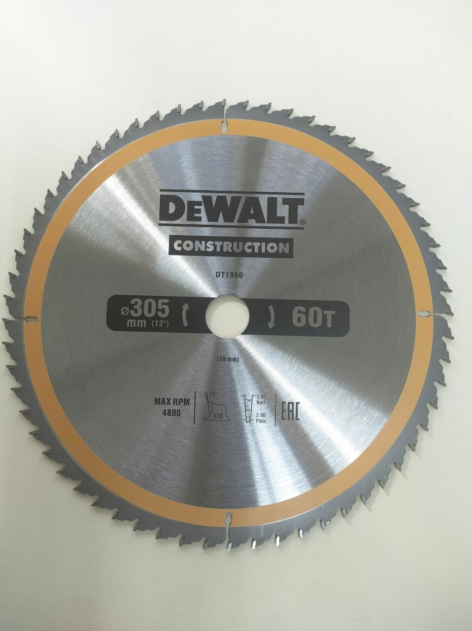 Пильный диск CONSTRUCT (305х30 мм; 60 ATB) DEWALT DT2118