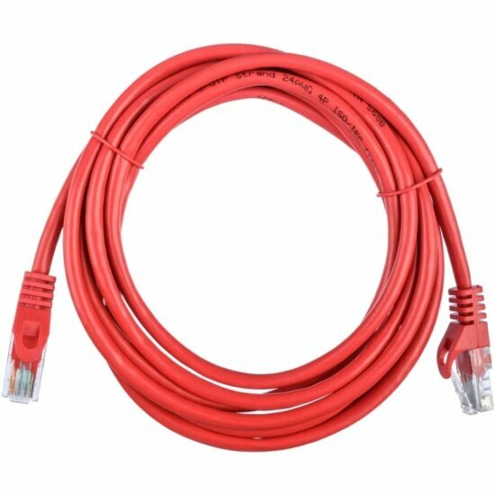 Патч-корд Acd LPU5E-30R Cat5e UTP 24AWG 4Pair, 7/0.18мм CCA Красный, 3.0м