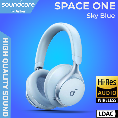 Наушники беспроводные полноразмерные Soundcore Space One (Q40) / Наушники беспроводные с шумоподавлением, голубой беспроводные наушники с микрофоном anker soundcore space one черные