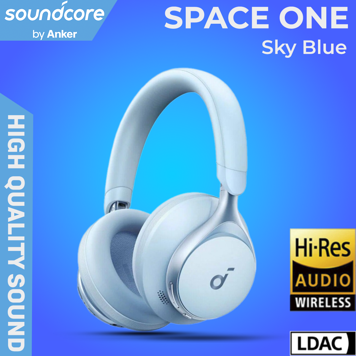 Наушники беспроводные полноразмерные Soundcore Space One (Q40) / Наушники беспроводные с шумоподавлением, голубой