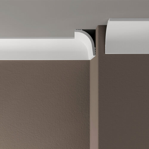 Изображение товара Карниз Де-Багет потолочный ударопрочный ПП18, 50х40х2000 мм, белый.