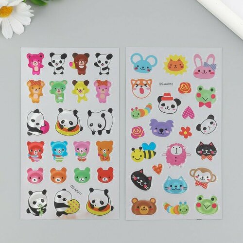 Наклейка пластик Зверята микс 95х175 см 404₽