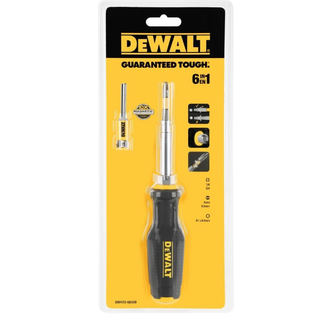 Отвертка DEWALT, 5 в 1, со сменными битами, DWHT66569-0