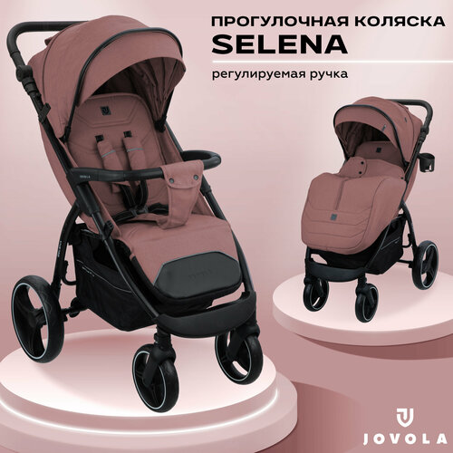 фото Прогулочная коляска jovola selena, всесезонная, розовая